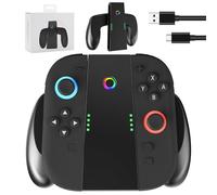 RHOTALL Controller Charging Grip for Nintendo Switch 2 joycons, Comfort Grip with Charging Indicator Light for Switch 2 Controller, Play While Charging, Type-C Charging Cable（Black）