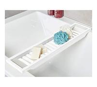 RHP Bamboo Bathtub Tray, 70 x 14.5 x 4.5 cm, Painted White, Moisture Resistant, Weather Resistant