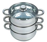 RHP Steamer Steamer Steamer 25 cm Manty Cooker Vegetable/Potato Steamer Stainless Steel with Glass Lid Dishwasher Safe Produktname