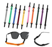 RHQFDM 10 Pcs Adjustable Resilient Glasses Strap,Non-Slip Eyeglasses Strap for Sports,No Tail Glasses Straps,Elastic Band for Fixing Glasses for Children and Adults When Swimming or Jogging