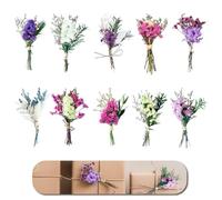 RHQFDM 10 Pieces Natural Real Dried Flower,Small Dried Flowers for Crafts Set,Mini Boho Dried Flowers Bouquet,Dried Flowers Bouquet Decor Mixed for Table,Diary and Photo Album Decoration