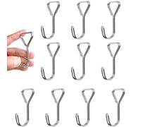 RHQFDM 10 Pieces Rubber Elastic Straps J-hook,Hooks for Expander Rope Silver,Reinforced Stainless Expander Hooks,Metal Hooks for Elastic Cord for Securing Luggage and Backpacks