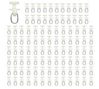 RHQFDM 100 Pieces Curtain Glider Rails White Plastic Curtain Glider Curtain Inner Rail Rollers 11 mm Diameter Curtain Hooks For curtains and shower curtains with rail system