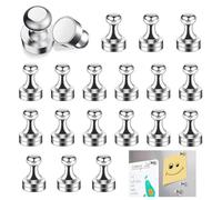 RHQFDM 20 Pieces Mini Super Magnet with Handle,Mini Magnet Push Pins,12×16mm Cone Magnets,Neodymium Magnets for Attaching Photos or Paper Documents to Whiteboards,Bulletin Boards and Refrigerators