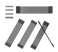 RHQFDM 24 Pieces Carbon Steel Fine Cut Straight-Tooth Saw Blade,10/15/18/24 Pinned Scroll Saw Blades Set,Scroll Saw Accessories for Woodworking,Specialty Saw Blades for DIY Craft Projects(Black)