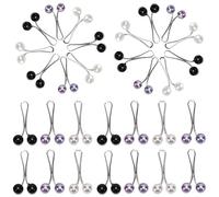 RHQFDM 24 Pieces Headscarf clip 3 colors Muslim Hijab Pins Clips Pearl headscarf clip Women Muslim Brooch Clip Hijab Pins Pearl U Clips U-Shape Scarf clip(Black,White,Purple)