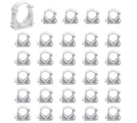 RHQFDM 30 Pieces PPR Pipe Clamps 20mm Tubing Clips White Plastic Water Pipe Fixed Clips Universal Single Pipe Clip Snap Single Hinged Pipe Clamp for Kitchen Swimming Pool,Bathroom Pipe Fitting