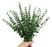 RHQFDM 30Pcs Green Artificial Eucalyptus Branches,15-inch Faux Eucalyptus Stems,Artificial Branches Leaves Decoration,Realistic Eucalyptus Sprigs,For Wreath Making and Festive Home Decorations