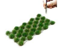 RHQFDM 32 Pcs Static Grass Tufts,Static Grass Clusters Model,Model Making Grass,Miniature Deco Model Making,for DIY Railway Train Landscape Artificial Grass Miniature Grass Deco（Summer Grass）