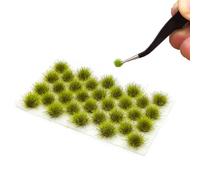RHQFDM 32 Plants Green Static Grass Tufts,Miniature Model Grass for Airport/Railway,Gifts for Diorama Enthusiasts