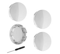 RHQFDM 4 Piece Hub center cap 68mm Wheel Hub Cover DIY Wheel Hub Caps Universal ABS Silver Hub Caps For all types of wheels