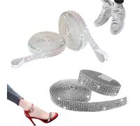 RHQFDM 4 Rolls Self-Adhesive Diamond Tape Crystal Rhinestone Tape Roll Adhesive Tape with Diamonds Decorative Tape Helps You Quickly Craft and Decorate Various Objects