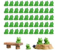 RHQFDM 50 Pieces Mini Resin Frogs Fairy Garden Miniature Moss Landscape Frog Garden Decoration Mini Frog DIY Ornament Mini Resin Frog Figurines Frog Landscape Decoration Micro Frogs