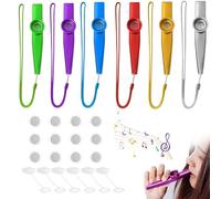 RHQFDM 6 Pieces Multi-color kazoo Kazoo Set with 12 Flute Membranes kazoo musical instruments Music Enthusiast Beginners Kids Party Gifts