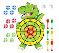 RHQFDM 73cm Dinosaur Cartoon Dartboard,Safe Children's Double Sided Dartboard With 12 Sticky Balls 6 Darts 2 Hooks,Dart Game Set for Kids Party Throwing Games,Gifts for Boys Aged 3 to 12 Years Old