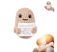 RHQFDM Cute Knitted Doll,Positive Slogan Pocket Doll,Funny Potatoes Dolls,Gifts for Visiting Friends,a Parting Gift for Saying Goodbye to a Close Friend