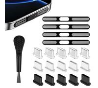 RHQFDM Mobile Phone Dust Cover Plug Kit,15 Pieces Usb c Plug Dust Cover,Type c Dust Protection Plug,4 Pcs Mobile Phone Speaker Dust Cover,Usb c Protective Cap,Compatible with iPhone 15/16 Models