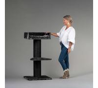 RHRQuality Cat Tree for Large Cats - Maine Coon Lounge - 120 cm High - With Extra Thick 20 cm Sisal Posts - Blackline Dark Gray