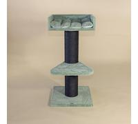 RHRQuality Cat Tree for Large Cats - Maine Coon Lounge - 120 cm High - With Extra Thick 20 cm Sisal Posts - Blackline Pistachio Teddy