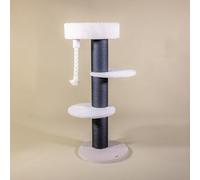 RHRQuality Cat Tree for Large Cats - Maine Coon Sleeper - 150 cm High - With Extra Thick 20 cm Sisal Posts - Blackline Pink