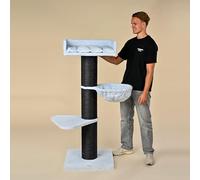 RHRQuality Cat Tree for Large Cats - Royalty de Luxe - 158 cm High - With Extra Thick 20 cm Sisal Posts - Blackline Blue