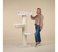 RHRQuality Cat Tree for Large Cats - Royalty de Luxe - 158 cm High - With Extra Thick 20 cm Sisal Posts - Cream