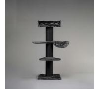 RHRQuality Cat Tree for Large Cats - Royalty Plus - 158 cm High - With Extra Thick 20 cm Sisal Posts - Blackline Dark Gray