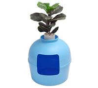 RHRQuality Kattenbak - Flower XXL - Verborgen Kattentoilet - Voor Grote Katten - Met Grote Ingang (51 cm) & Afneembare Bovenzijde - Fris Blauw