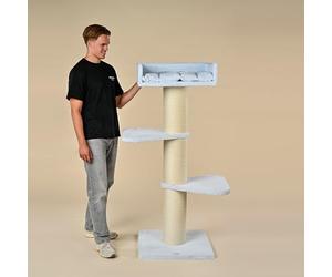 RHRQuality Scratching Post for Large Cats - Royalty - 158 cm High - With Extra Thick 20 cm Sisal Posts - Blue