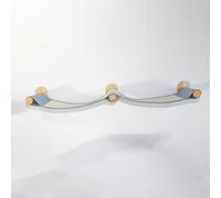 RHRQuality Wall-mounted Cat Climbing Wall - Wall Bridge - Load capacity up to 20KG - For Large Cats - With Sisal Mat - Denim