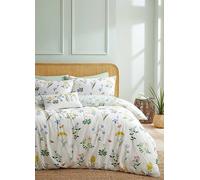 RHS Botanical Cottage Garden 100% Cotton 200 Thread Count Duvet Cover Set Green