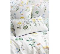 RHS Botanical Cottage Garden 30 x 50cm Feather Filled Cushion Blue