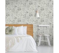 RHS Botanical Sketchbook Cream Wallpaper