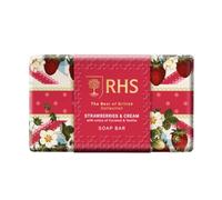 RHS British Strawberries and Cream Soap Bar with Fruity & Creamy Notes, Gently Cleanses and Leaves Skin Soft and Lightly Scented - 200 g