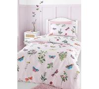 RHS Butterfly Garden White & Pink Kids Bedding Set - Single