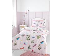 RHS 'Butterfly Garden' Reversible Duvet Cover Set in Pink | Size: Double RHS Pink Double
