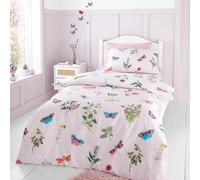RHS Butterfly Garden White & Pink Kids Bedding Set - Single