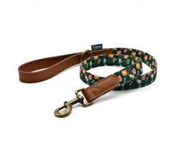 RHS Canvas Dog Lead, Stylish Botanical 1M Walking Leash, Soft-Touch Leather Handle, Durable Brass Finished Swivel Hook & D-Ring, Suitable for Dog Walking & Training