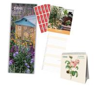 RHS Chelsea Flower Show 2027 Slim Wall Calendar & RHS Flowers 2027 Desk Calendar Bundle | Official Royal Horticultural Society Gift Set | Includes FREE Reminder Stickers