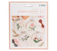 RHS Embroidery Hoop Decoration Kit, Miniature Florals Designs (Pack of 4), Embroidery Kits for Adults & Adults Beginners, Gift Idea