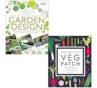 RHS Encyclopedia of Garden Design By Chris Young & RHS Step-by-Step Veg Patch By Lucy Chamberlain 2 Books Collection Set