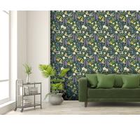 RHS Flower Medley Navy Wallpaper