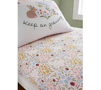 RHS Garden Animals Fitted Sheet White