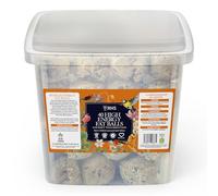 RHS Gourmet High Energy Fat Balls for Wild Birds, 40 Tub - Premium Suet Bird Feed with British-Sourced Beef Tallow & Seeds - Complementary Bird Food - Attracts a Variety of Garden Birds