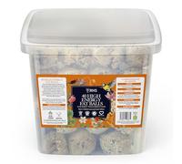 RHS Gourmet High Energy Fat Balls for Wild Birds, 40 Tub - Premium Suet Bird Feed with British-Sourced Beef Tallow & Seeds - Complementary Bird Food - Attracts a Variety of Garden Birds