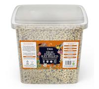 RHS High Energy Suet Pellets, 3kg Tub - Premium Suet Bird Feed with British-Sourced Beef Tallow, Sunflower Hearts and Rapeseed - Ideal for Feeders - Attracts Robins, Tits, Sparrows