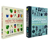 RHS How To Garden When You're New To Gardening By The Royal Horticultural Society & RHS Gardening Through the Year By Ian Spence 2 Books Collection Set