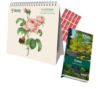 RHS Royal Horticultural Society Calendar 2027 Desk Easel Calendar and Slim Pocket Diary Bundle with Free Organisational Stickers