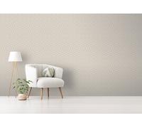RHS Star Trellis Taupe Wallpaper