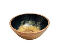 RHS Sunflower Mango Wood Bowl In Navy RHS Multicolor